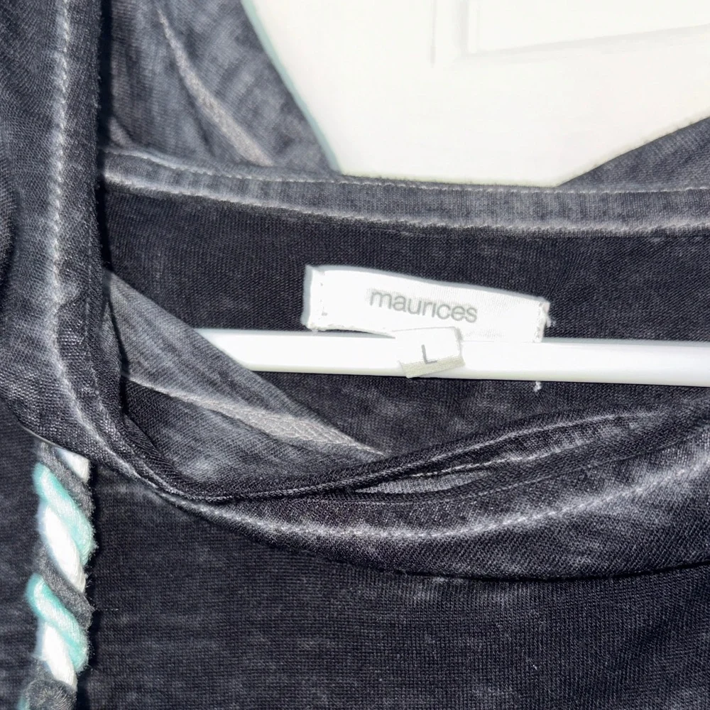 Maurices Black and Mint Lightweight Hoodie - Picture 2 of 3